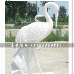 白色仙鶴雕塑，石雕仙鶴雕塑，漢白玉仙鶴