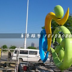 不銹鋼卡通雕塑，彩色不銹鋼雕塑