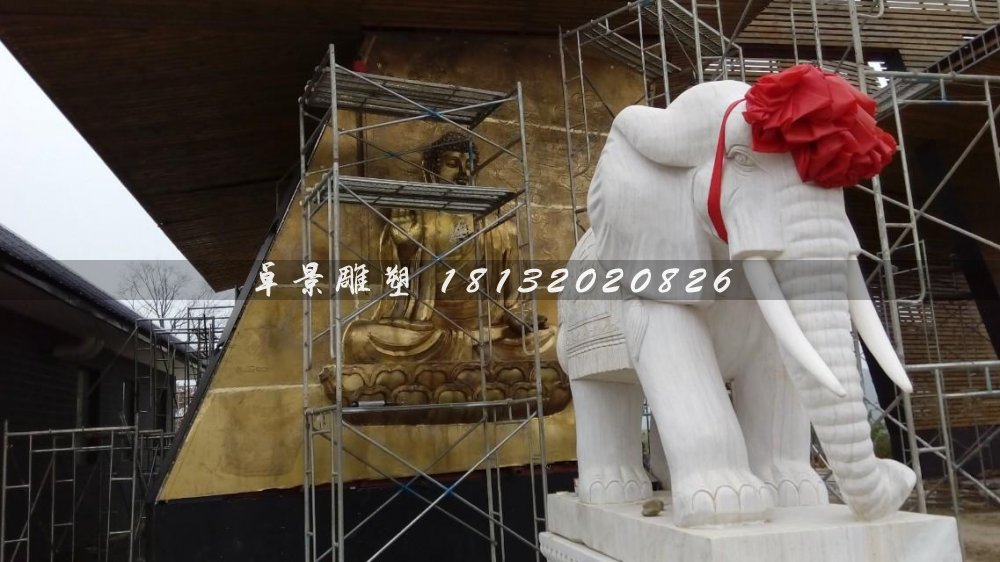 石雕大象雕塑,漢白玉大象雕塑
