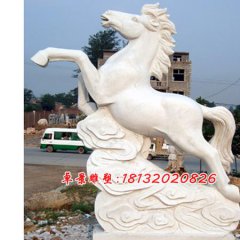 石雕馬，漢白玉小馬雕塑，奔馬雕塑