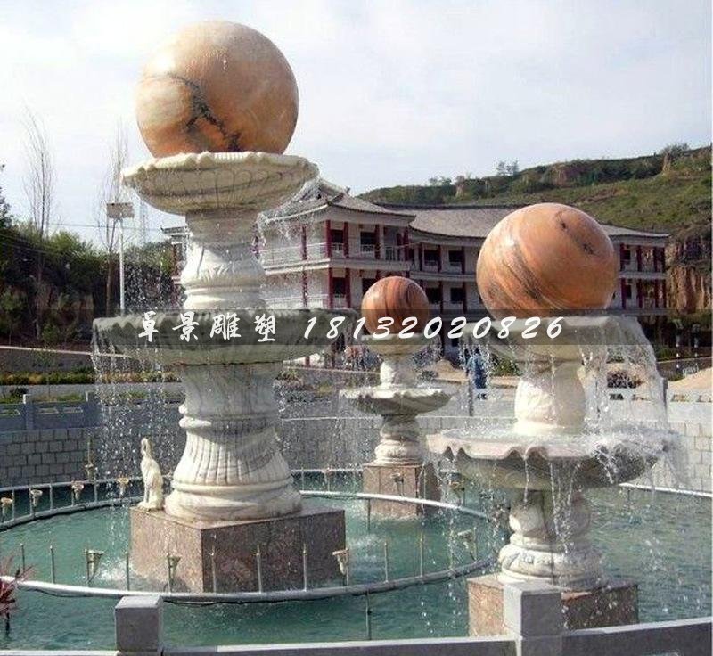石頭風水球，石雕風水球雕塑