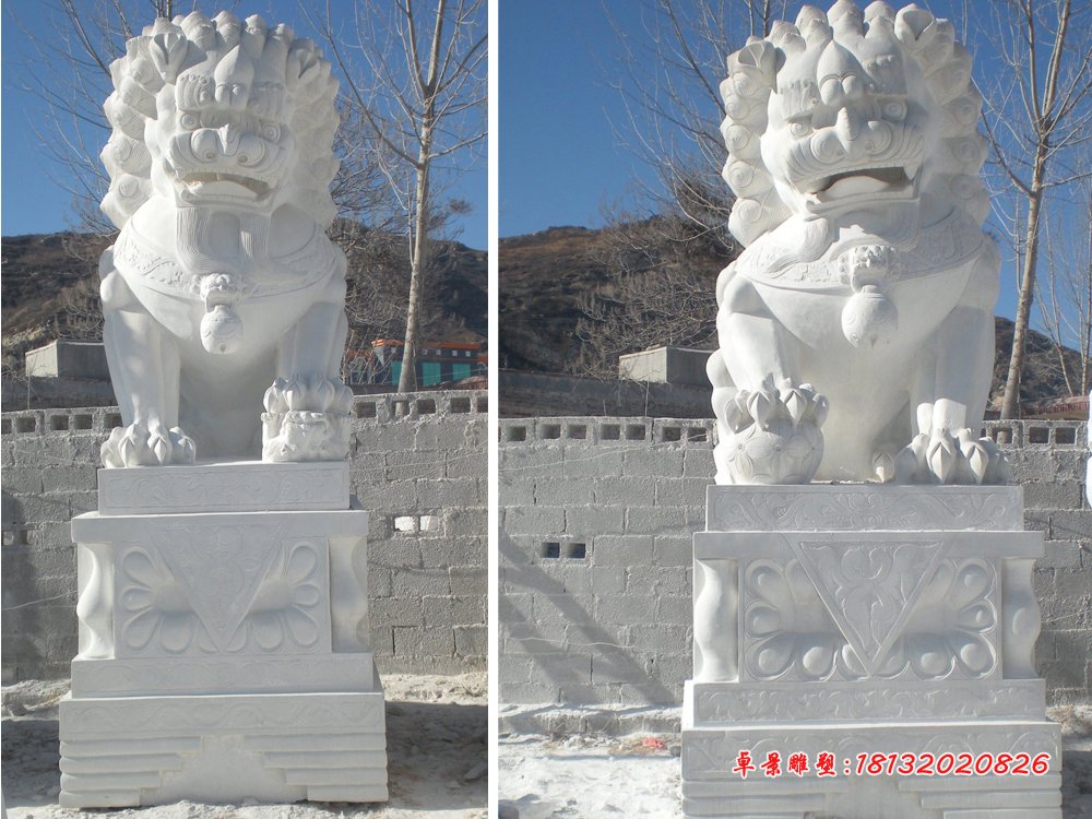 3米高石頭獅子，石雕獅子雕塑