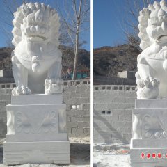 3米高石頭獅子，石雕獅子雕塑