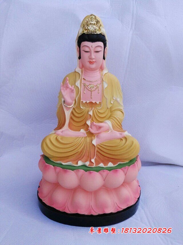 玻璃鋼觀音雕塑，彩繪觀音菩薩