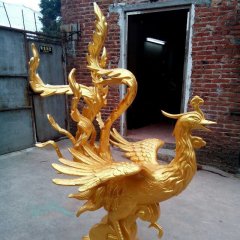 玻璃鋼鳳凰雕塑，仿真鳳凰雕塑