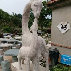 長(zhǎng)頸鹿石雕，公園動(dòng)物雕塑