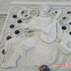 四大天王石浮雕，漢白玉四大天王石浮雕