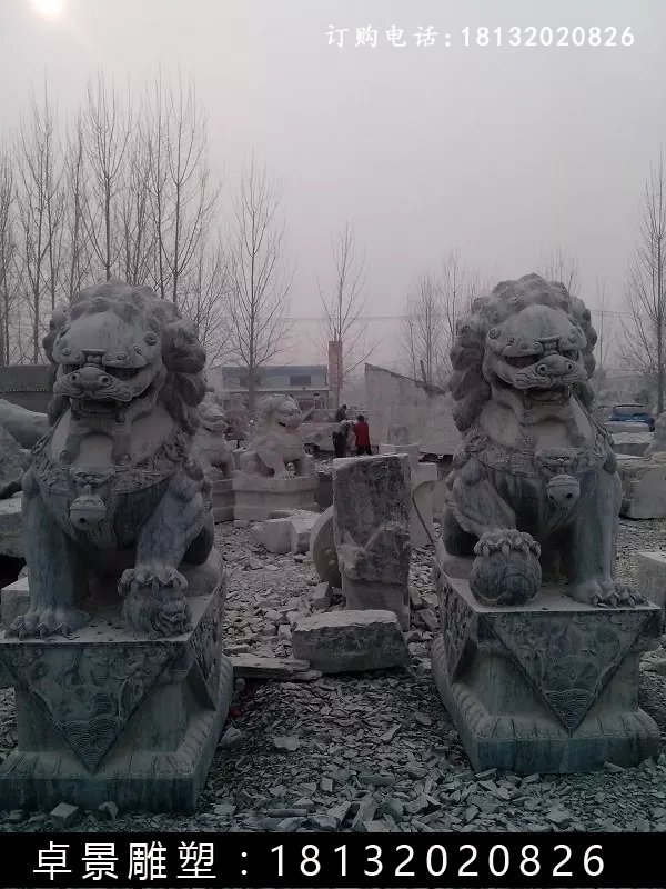 北京獅石雕，仿古北京獅雕塑 (1)