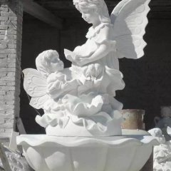 小天使石噴泉，漢白玉小天使噴泉雕塑