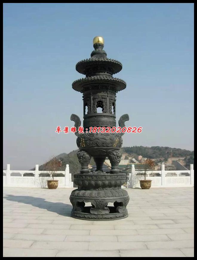 銅香爐，鑄銅香爐雕塑 (1)