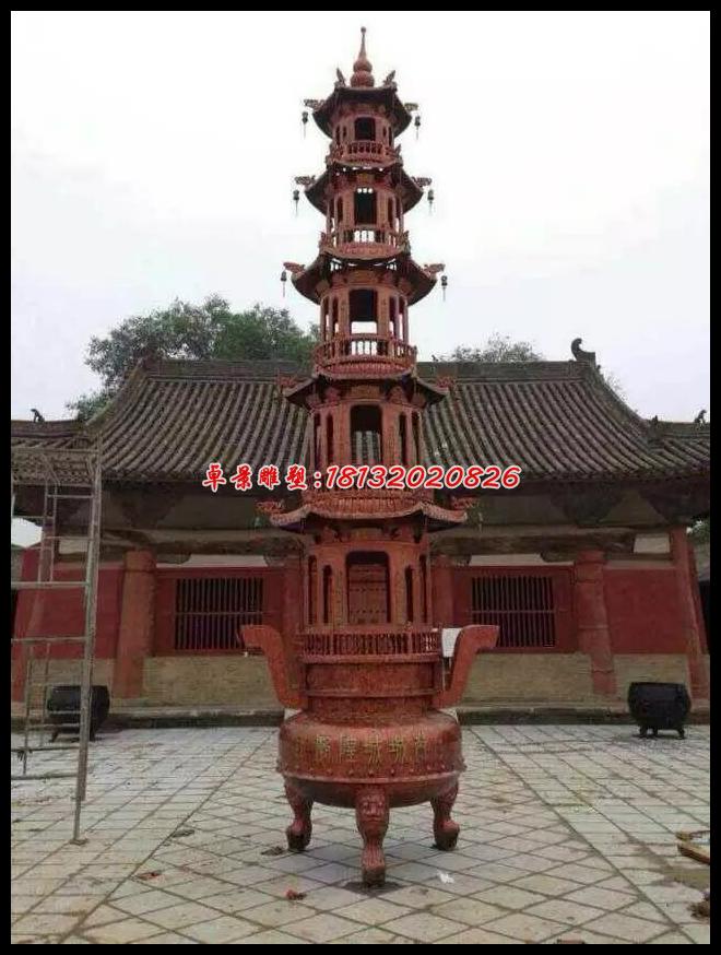 銅香爐，鑄銅香爐雕塑 (2)