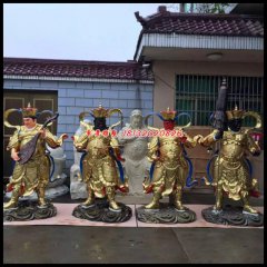 四大天王銅雕，彩繪四大天王雕塑