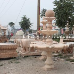 風(fēng)水球石雕，晚霞紅風(fēng)水球，三層風(fēng)水球雕塑