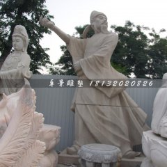 李白石雕，校園名人石雕