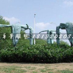 懸空平躺人物銅雕，公園小品銅雕