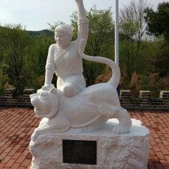 扼虎救父石雕，二十四孝石雕