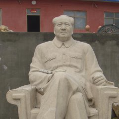 毛主席石雕，坐著毛主席石雕，大理石毛主席雕塑