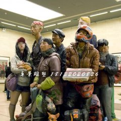 玻璃鋼人物雕塑，玻璃鋼廣場(chǎng)雕塑