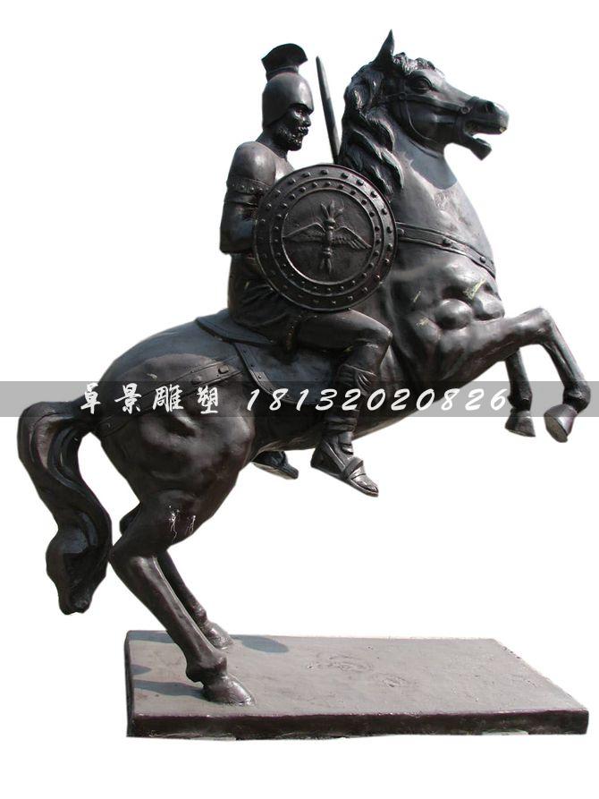 西方古典戰(zhàn)士銅雕，廣場古典人物雕塑