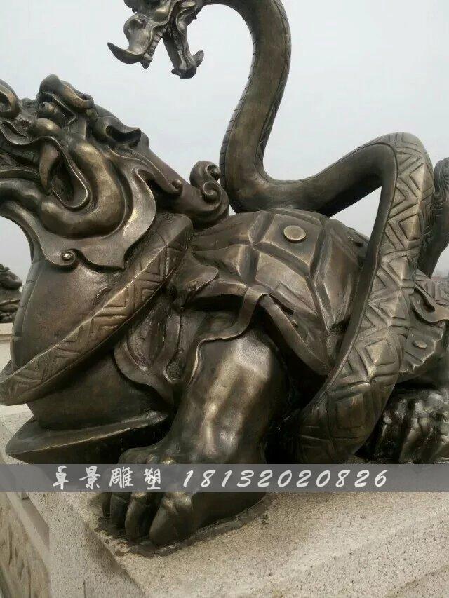 龍龜銅雕，鑄銅龍龜?shù)袼?(4)