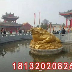 金蟾銅雕，招財金蟾銅雕