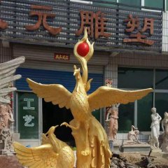 玻璃鋼鳳凰雕塑，玻璃鋼動(dòng)物雕塑