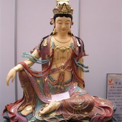 玻璃鋼觀音雕塑，坐式觀音菩薩玻璃鋼雕塑