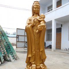 銅雕送子觀音雕塑，銅雕觀音雕塑