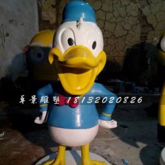玻璃鋼唐老鴨雕塑，玻璃鋼卡通雕塑