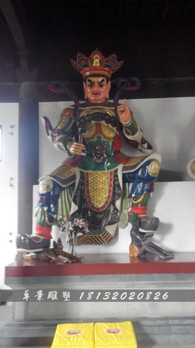 玻璃鋼四大天王雕塑，彩繪四大天王玻璃鋼雕塑 (2)