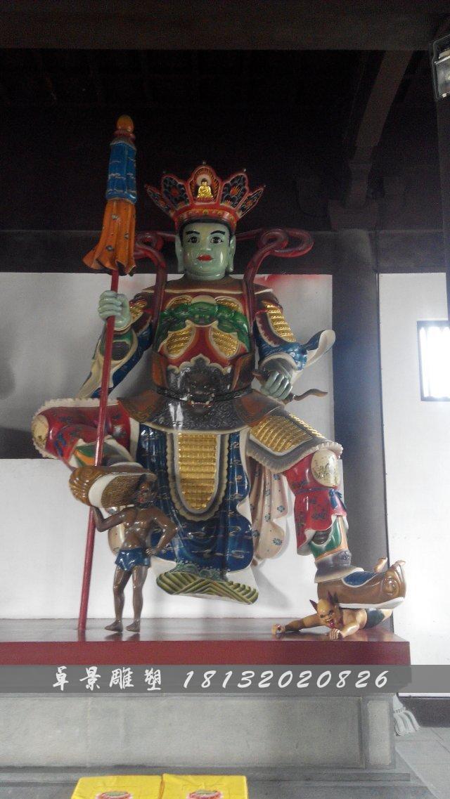 玻璃鋼四大天王雕塑，彩繪四大天王玻璃鋼雕塑 (3)