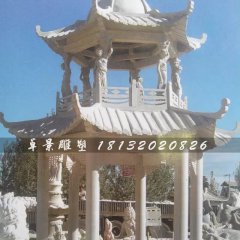 兩層亭子，六角石亭，石雕亭子