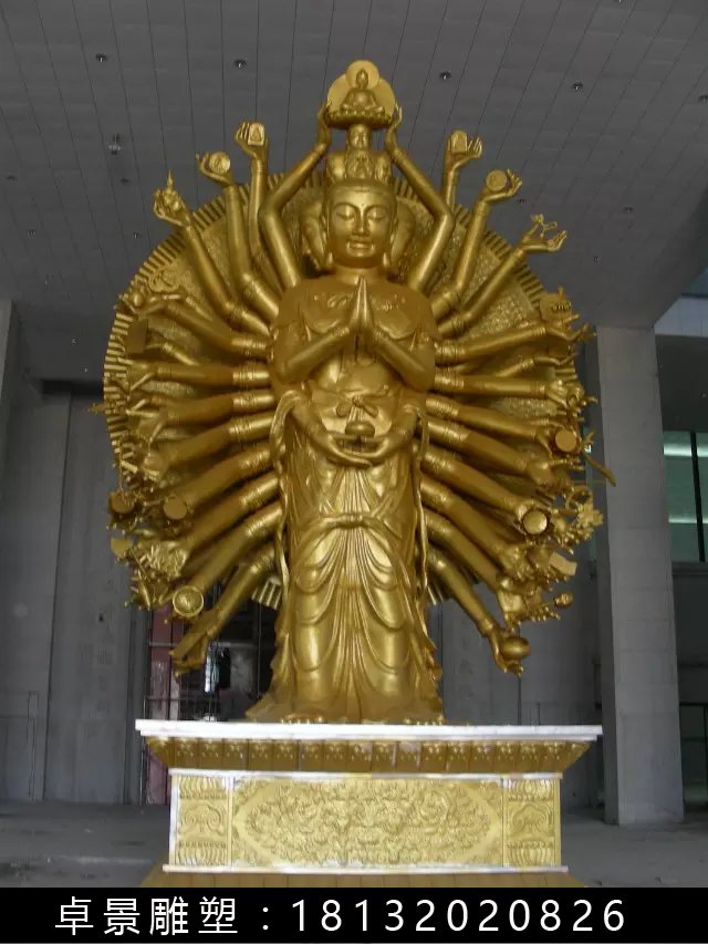 千手觀音銅雕，大型觀音銅雕