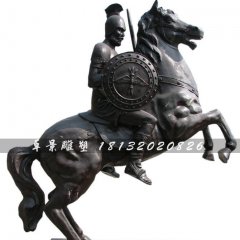 西方古典戰(zhàn)士銅雕，廣場古典人物雕塑