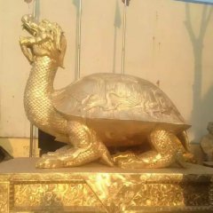 銅雕龍龜?shù)袼?，鑄銅龍龜