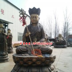 地藏王菩薩銅雕，鑄銅地藏王雕塑