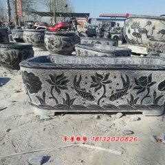 青石花盆，仿古石水盆