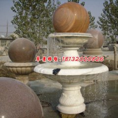 風(fēng)水球石雕，漢白玉風(fēng)水球