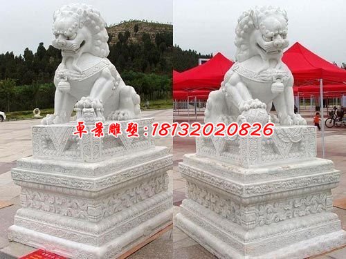 獅子石雕,漢白玉門獅雕塑