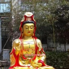 觀音菩薩銅雕，彩繪觀音菩薩雕塑