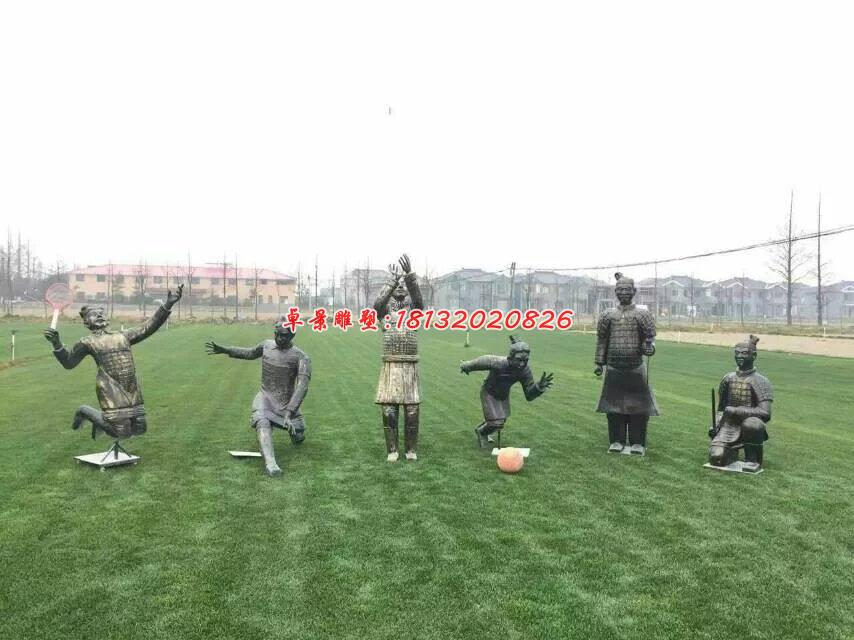 玻璃鋼兵馬俑雕塑,玻璃鋼仿銅人物雕塑 (2)