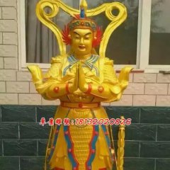 銅雕韋陀，韋陀菩薩彩繪雕塑