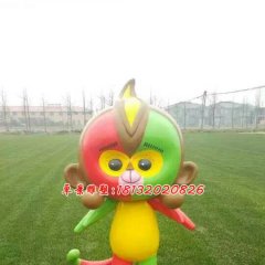 玻璃鋼吉祥物小猴雕塑，卡通雕塑