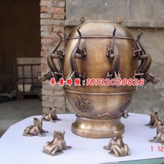 地動(dòng)儀銅雕，仿古銅雕