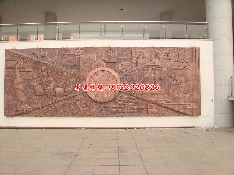 古人教學(xué)銅浮雕，校園銅浮雕