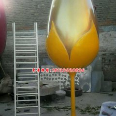 玻璃鋼高腳杯雕塑，玻璃鋼彩繪雕塑