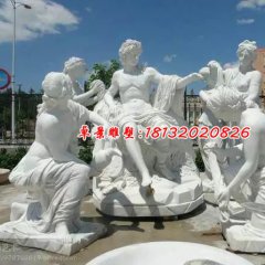 漢白玉西方人物雕塑，廣場(chǎng)人物石雕