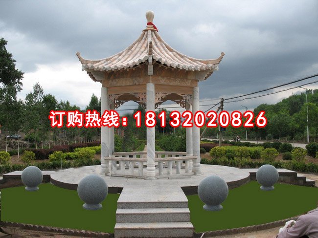 晚霞紅涼亭雕塑，公園涼亭雕塑