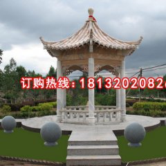 晚霞紅涼亭雕塑，公園涼亭雕塑