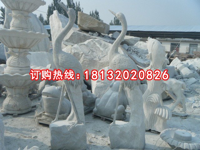 石雕仙鶴,大理石仙鶴雕塑